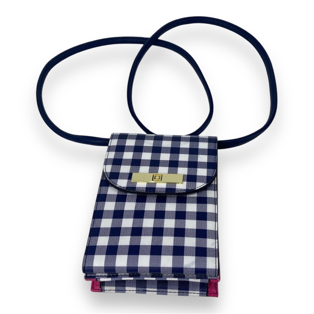 Liz Claiborne Kathia Crossbody Navy/White Gingham